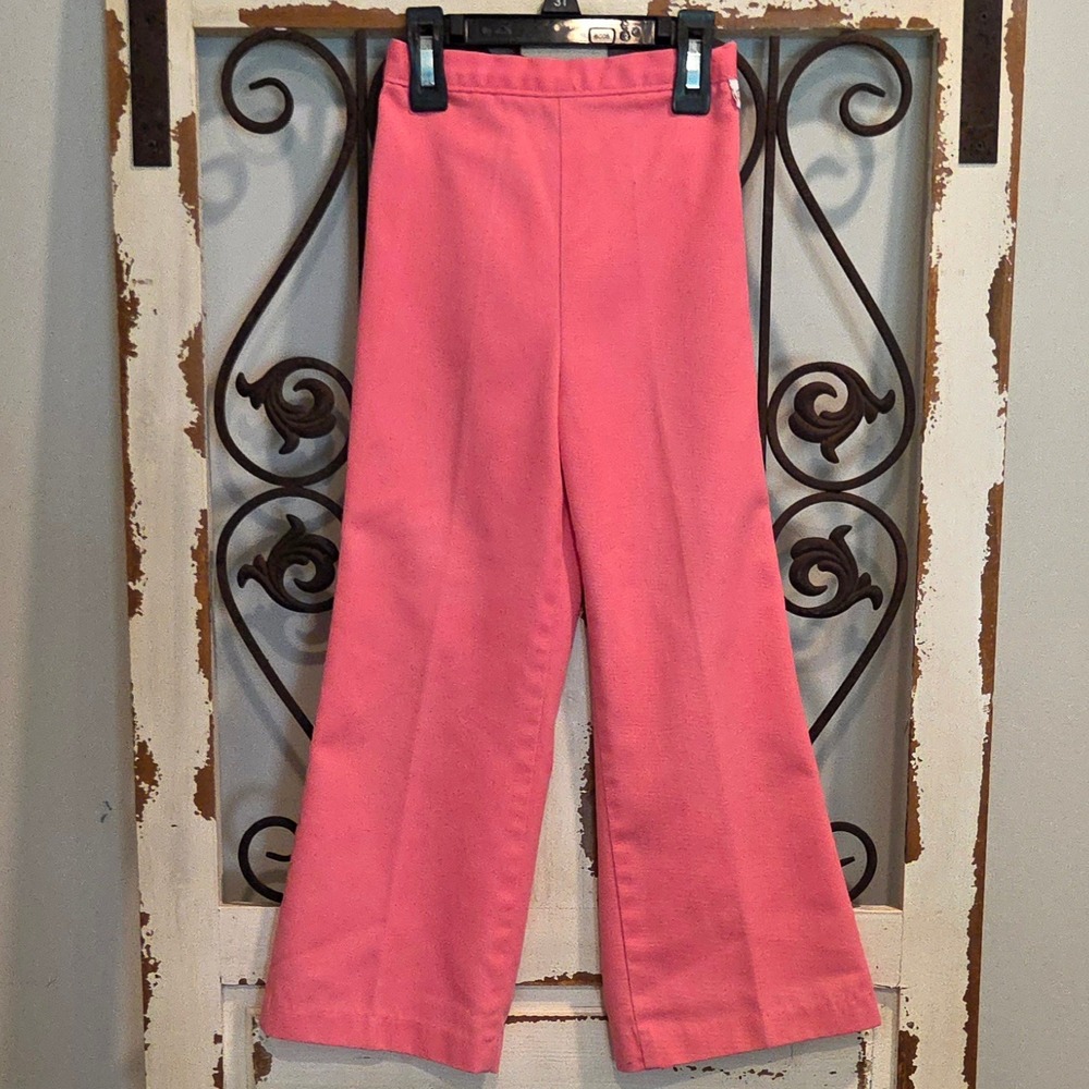 Vtg Penney Pet JCPenney Girls Pink Flare Leg Size 5T Elastic Waist Bell Bottoms